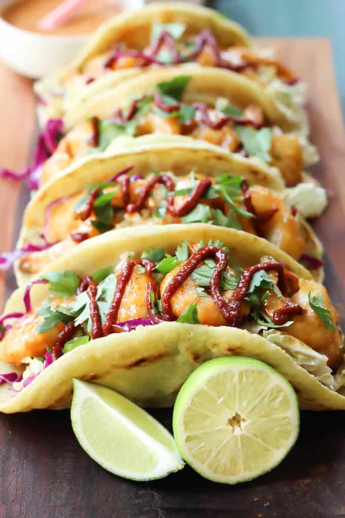 Paleo Bang Bang Shrimp Tacos - Wicked Spatula