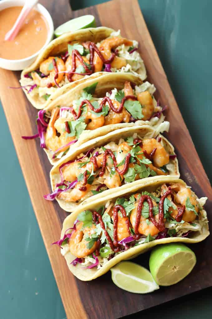 Paleo Bang Bang Shrimp Tacos | wickedspatula.com