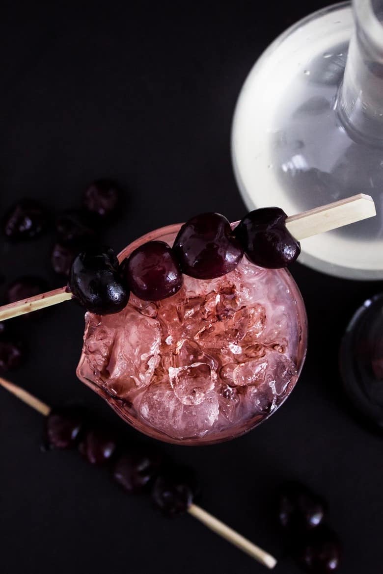 This Scary Cherry Smash is perfect for Halloween! It's a mocktail so it's kid friendly but you can totally spike it with some brandy, tequila, or rum for an adult version! 