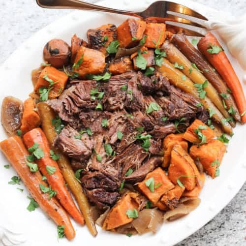 Slow Cooker Pot Roast – Sweet Tea (with Lemon)