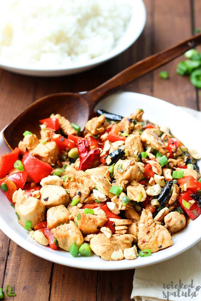 Spicy Healthy Kung Pao Chicken Recipe | Wicked Spatula