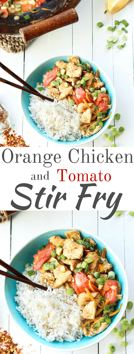 Orange Chicken and Tomato Stir Fry