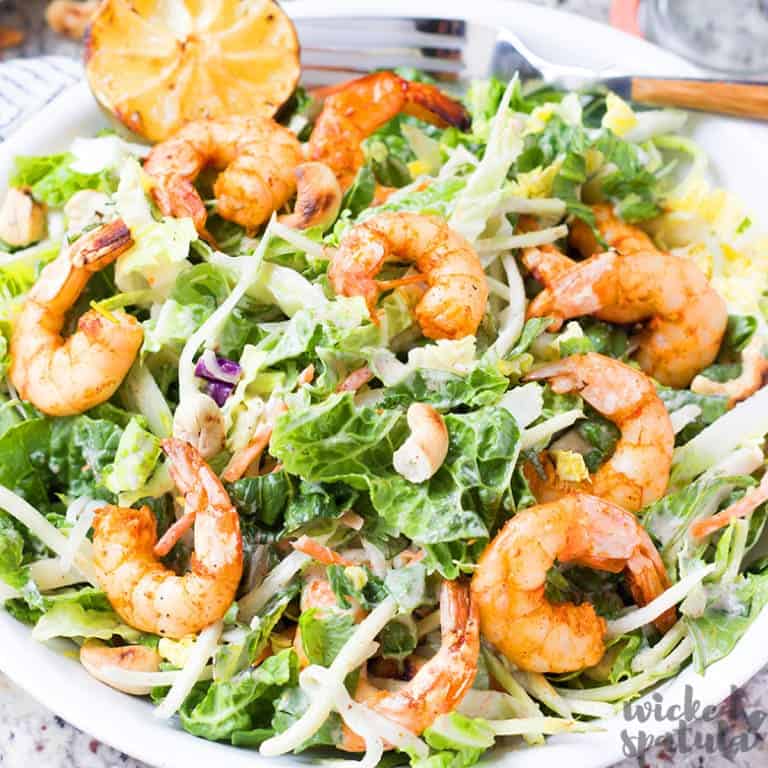 Healthy Grilled Asian Thai Shrimp Salad Recipe | Wicked Spatula
