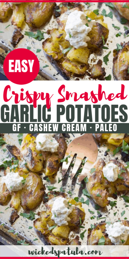 Garlic Crispy Smashed Potatoes Recipe | Wicked Spatula