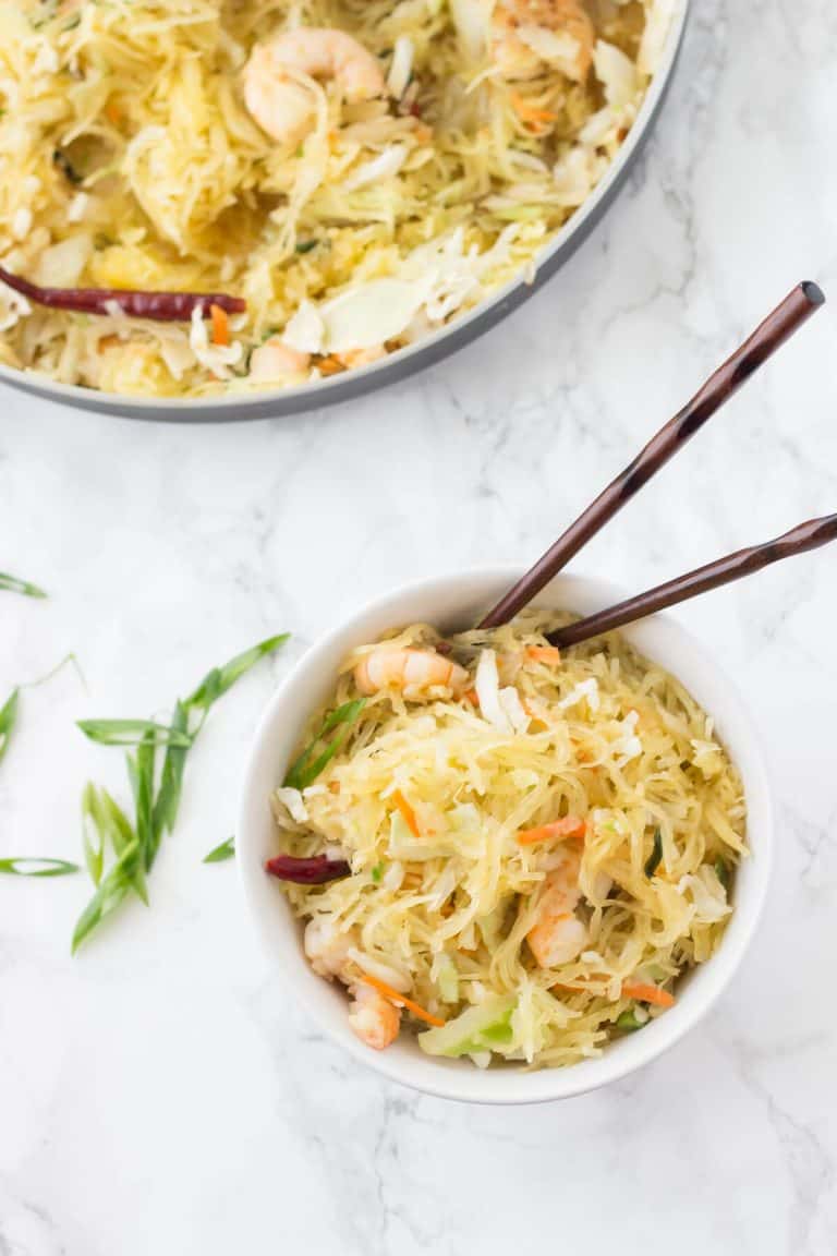 Easy Paleo Healthy Shrimp Chow Mein Recipe | Wicked Spatula