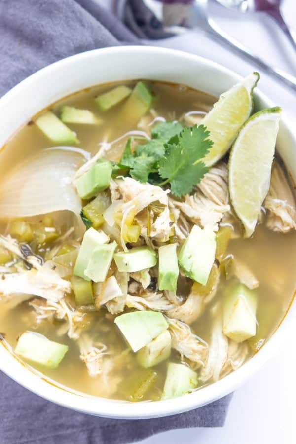 Green Chili Chicken Soup Crock Pot Recipe | Wicked Spatula