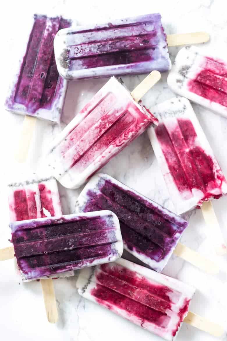 Roasted Fruit + Chia Seed Popsicles Recipe (Dairy-Free + Paleo)