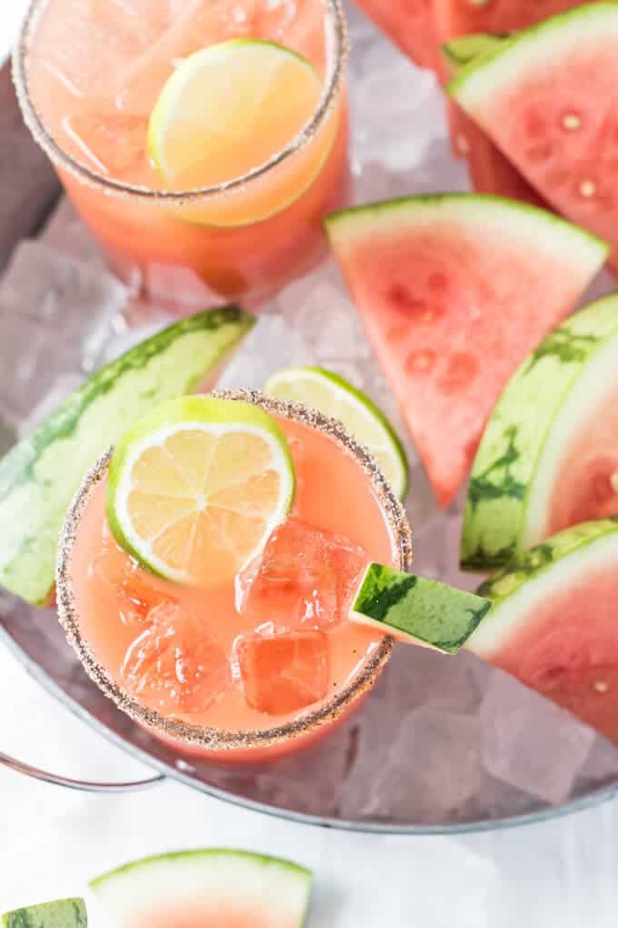 Salted Watermelon Margaritas | Wicked Spatula