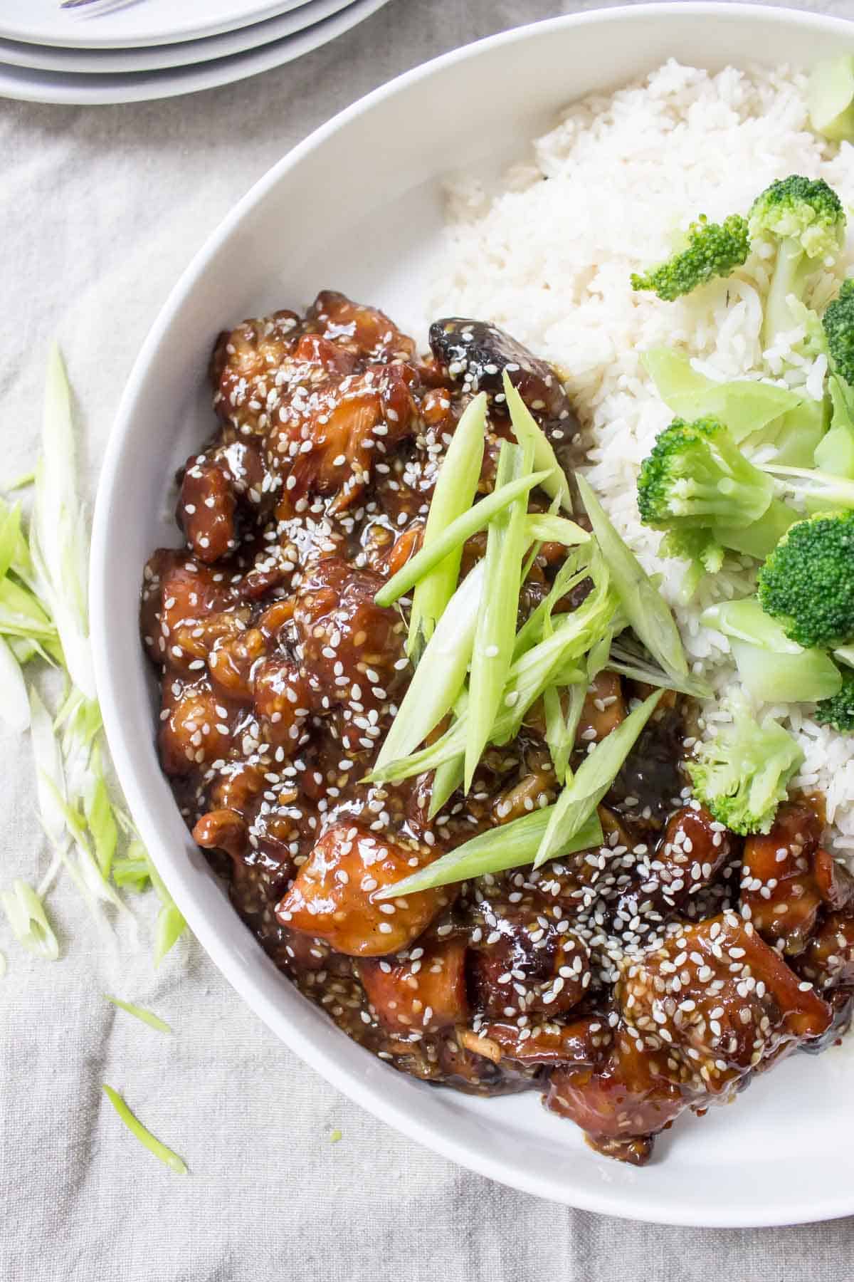 Paleo Slow Cooker Sesame Chicken | Wicked Spatula