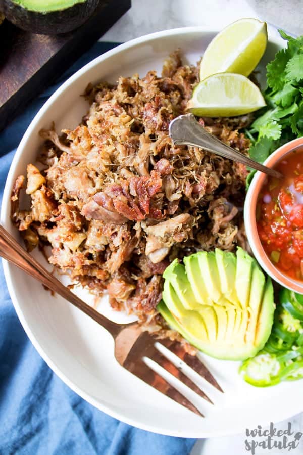 Easy Crispy Crock Pot Slow Cooker Carnitas Recipe | Wicked Spatula