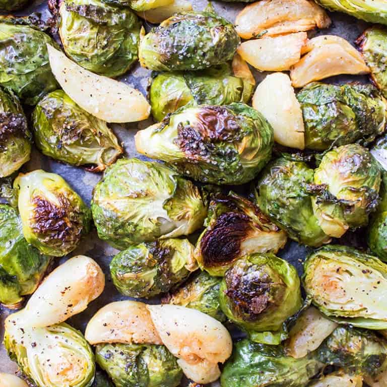 Easy Oven Roasted Brussels Sprouts Recipe With Garlic 