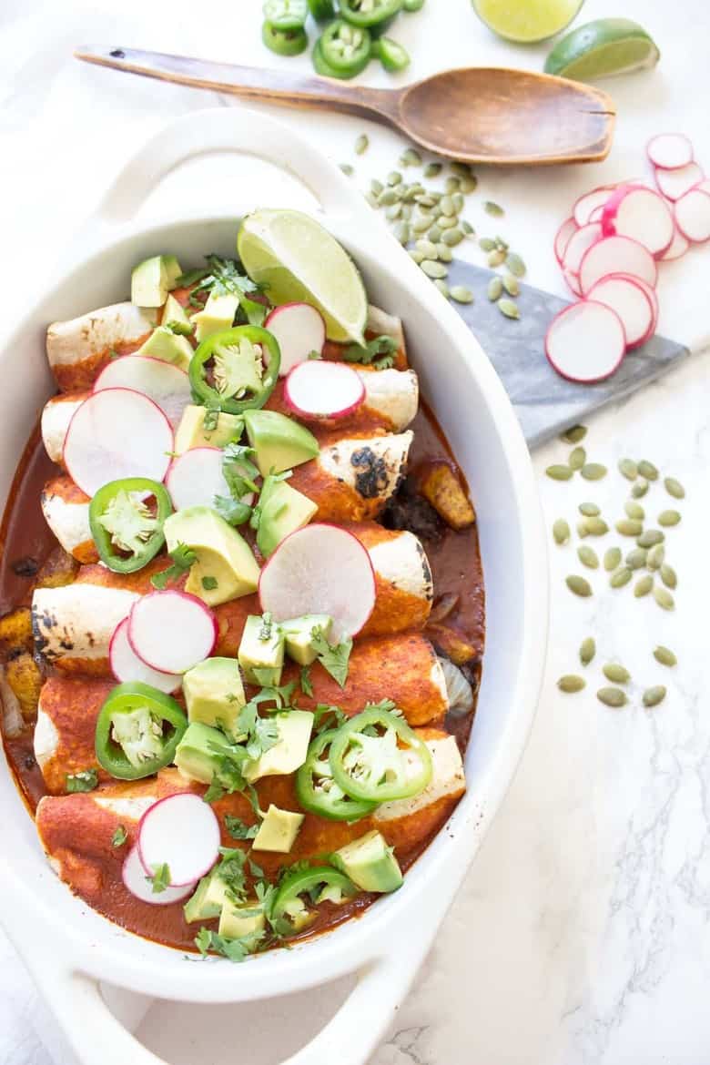 Chipotle Pumpkin Enchiladas (Vegan + Gluten Free + Paleo Option ...