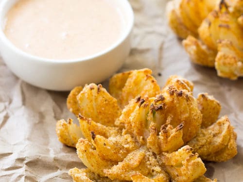 Healthier Baked Blooming Onion - Cottage at the Crossroads