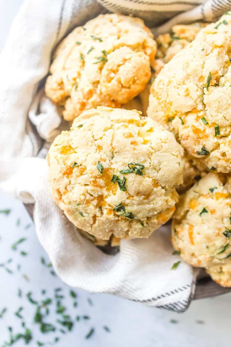 Grain-Free Cheddar Chive Biscuits - Wicked Spatula