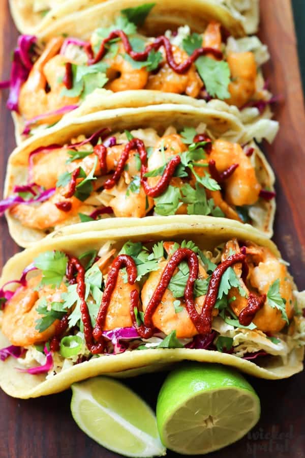 Easy Bang Bang Shrimp Tacos Recipe | Wicked Spatula