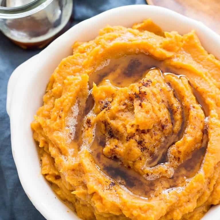 EASY Cinnamon Mashed Sweet Potatoes Recipe (Paleo) | Wicked Spatula