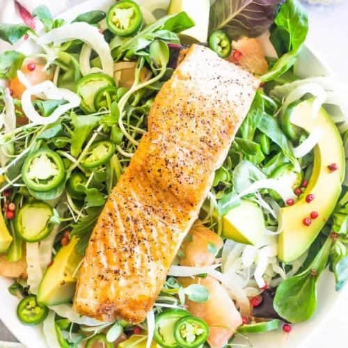 Avocado Salmon Salad with Fennel and Grapefruit Recipe - Wicked Spatula