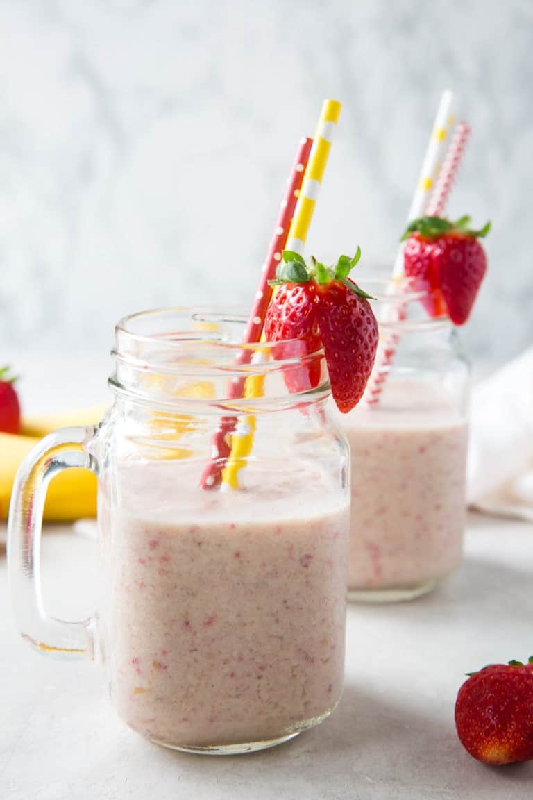 The Best Healthy Strawberry Banana Smoothie Recipe | Wicked Spatula